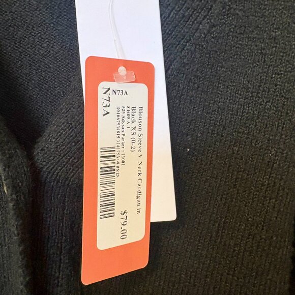 Black Women's V-Neck Cardigan - Picture 3 of 4